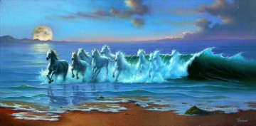  wave Oil Painting - horse of waves Fantasy
